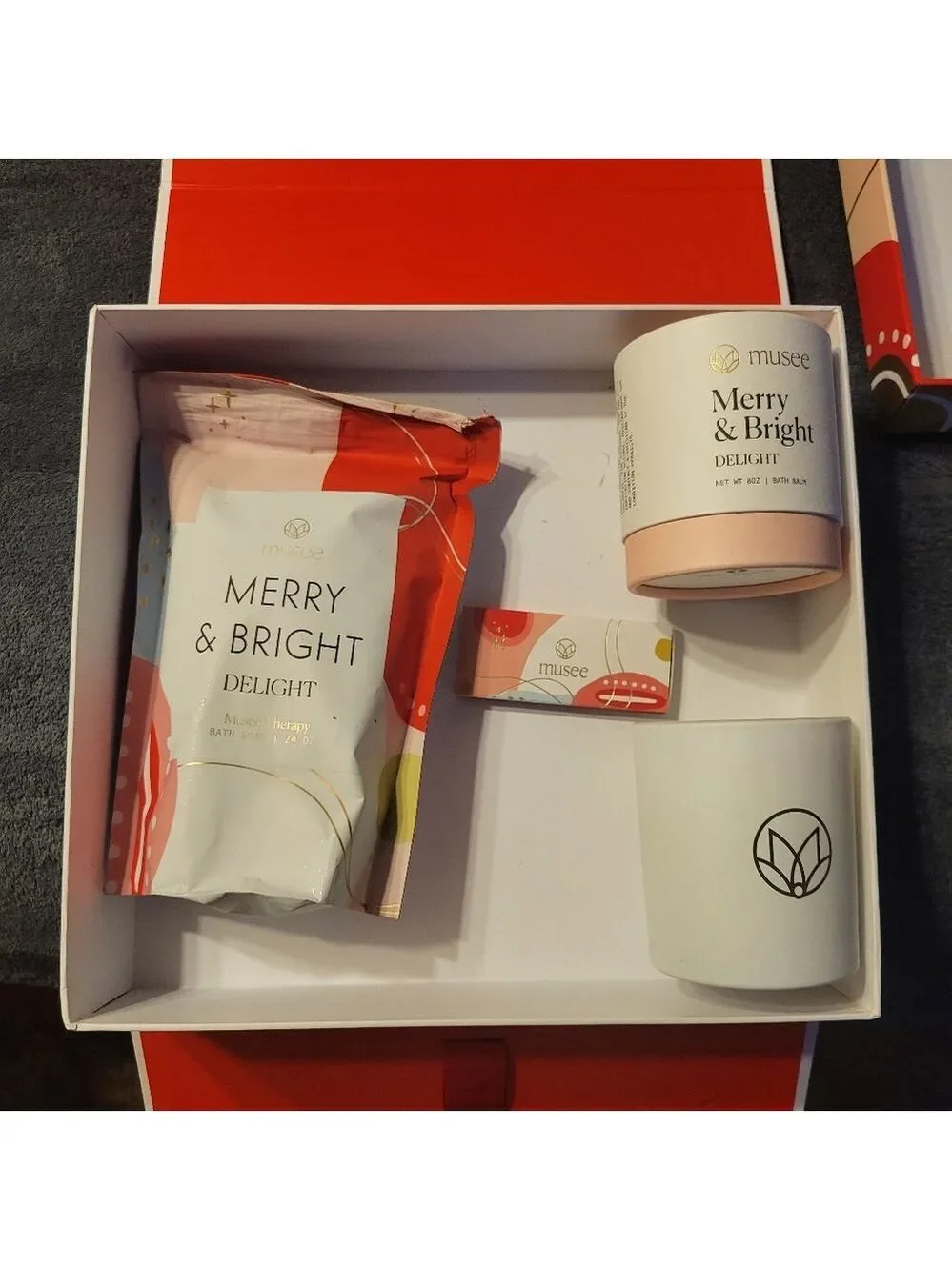 Musee Gift Box with Salt Soak, Bath Balm, Candle And Matches